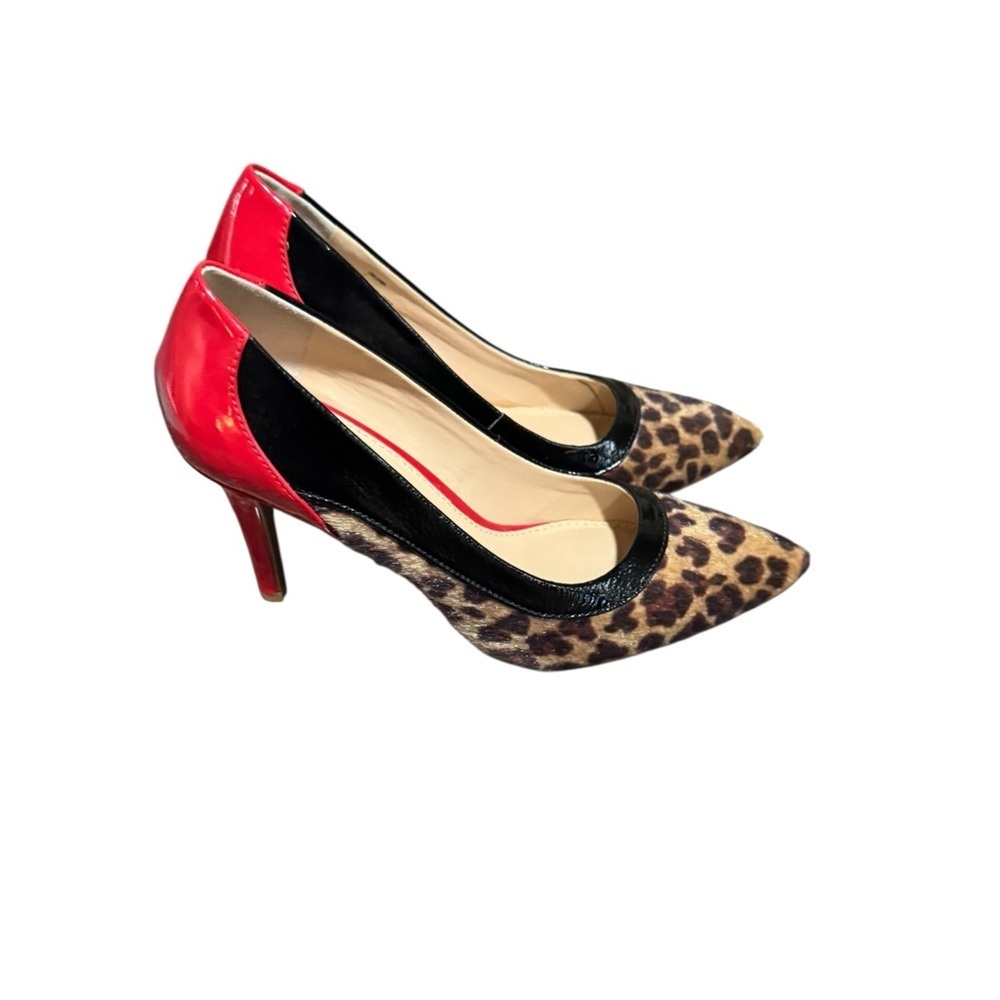 Rampage Red Patent + Leopard Print Heels – Size 7 - Picture 4 of 5